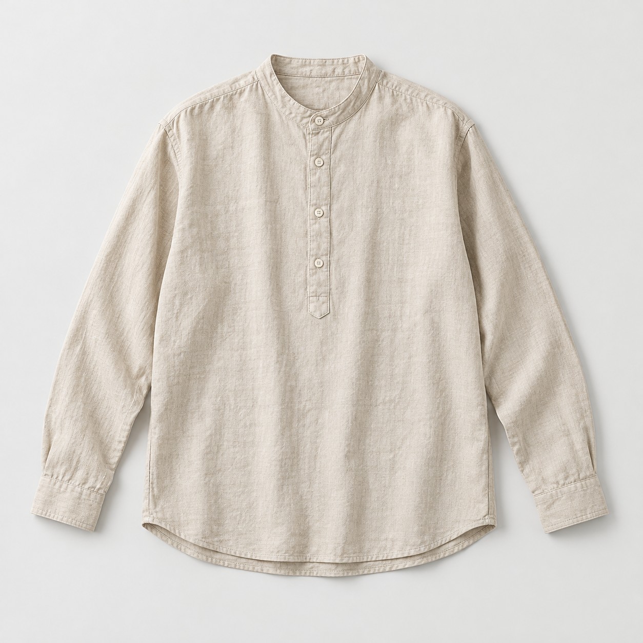 Toki Half-Placket Shirt, Oatmeal